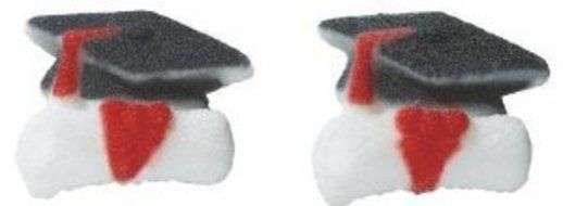 BundleOfBeauty Item#33962- Graduation Hat Edible Sugar Cupcake &amp; Cake Decoration Topper-Pack of 16