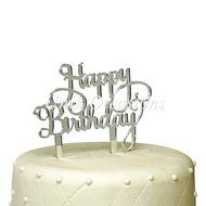 Unik Occasions Happy Birthday Acrylic Cake Topper (Gold Glitter) N10