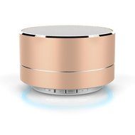 Generic Wireless Bluetooth Metal Steel Speaker With LED Light for Cell Phone iPhones - Golden N4