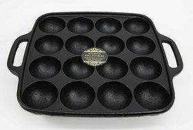 Personal Size Traditional Cast Iron Japanese Takoyaki And Dessert Cake Cooking Plate Pan N4