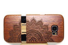 Samsung Galaxy S7 Wooden Case,T-Young(TM) Natural Wood Bamboo Carved [Stylish Pattern] Case Hard Back Shockproof... N9