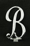Silver Rhinestone Monogram Wedding Cake Topper Top Letter Initial &quot;B&quot; N2