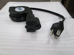 Nexhi&reg; ZIP-PWR-EX1 Retractable AC Power Extension Cord (5 feet, Black)