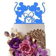 Sugar Yeti Made In USA Personalized Wedding Cake Topper Minnie Heart Mickey Initials With Date #25 Black N3