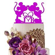 Sugar Yeti Made In USA Personalized Wedding Cake Topper Minnie Heart Mickey Initials With Date #25 Black N5