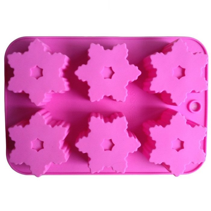 LYNCH 3D Snowflake Shaped Cupcake Mold Candy Jelly Fondant Silicone Soap Mould N3