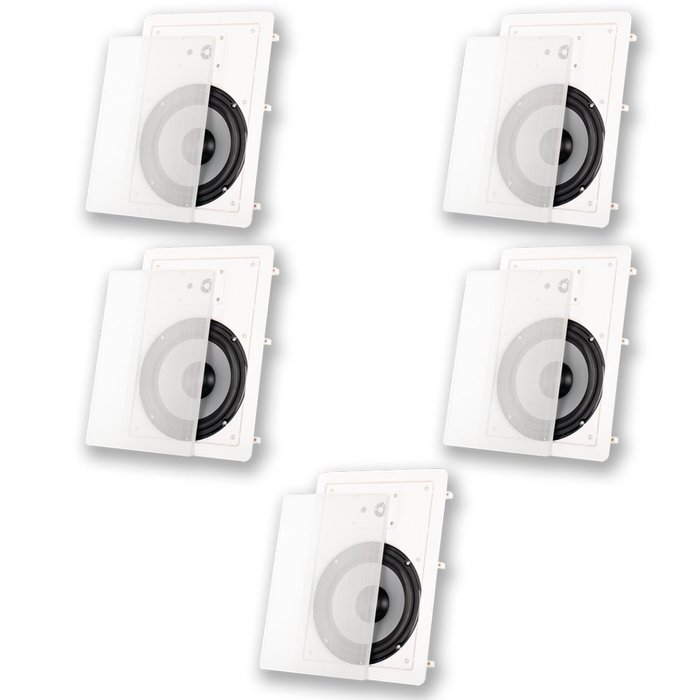 Acoustic Audio CS-IW820 In Wall 8" Home Theater 5 Speaker Set 2 Way 1500 Watt CS-IW820-5S