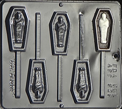 Coffin with Mummy Lollipop Chocolate Candy Mold Halloween
