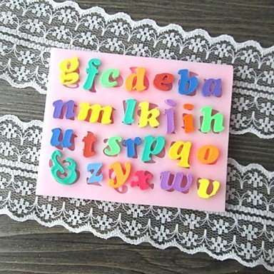 Y&XL&H Lowercase Letter Shaped Bake Fondant cake mold,L8.2cmW6.5cmH0.7cm