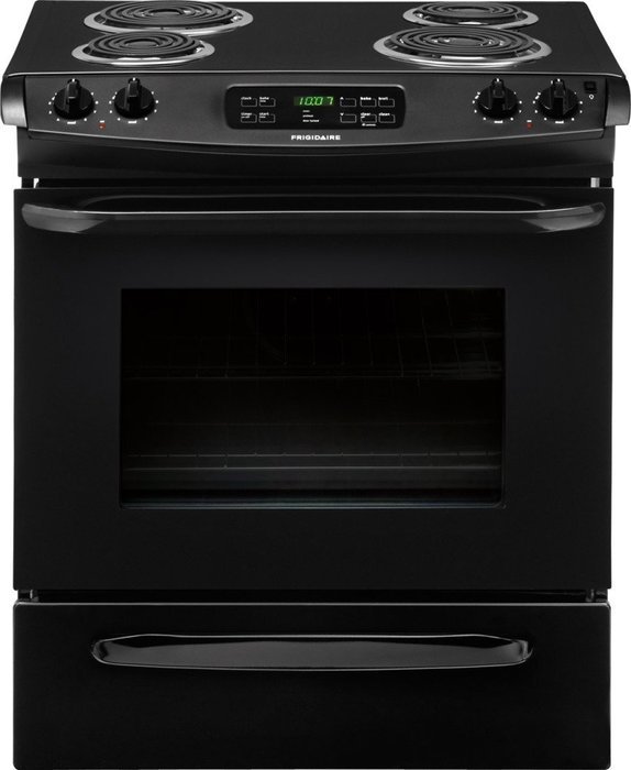 Frigidaire FFES3015PB30" Black Electric Slide-In Coil Range