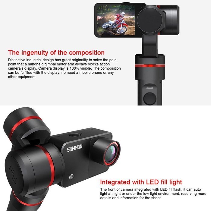 Feiyu Summon 3-Axis Brushless Stabilized Handheld Gimbal 4K 1080P 60FPS Panorama Action Camera all-in-one 16 Mega... N5
