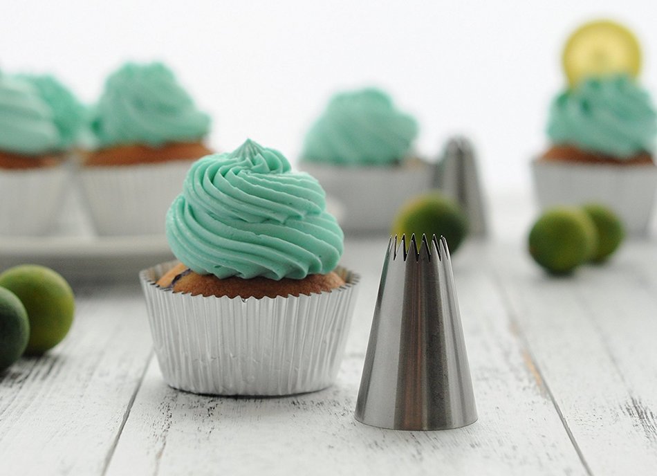 BeBeFun 304 Stainless Steel Extra-Large/ Jumbo Classical Cup Cake Piping Icing Decoration Tips Set. Include French... N13