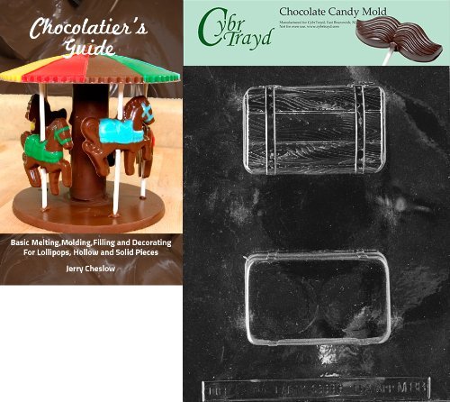 Cybrtrayd "1 Piece Treasure Chest" Miscellaneous Chocolate Candy Mold with Chocolatier's Guide Instructions Book...