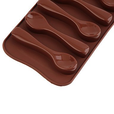 Sher 1PCS Food Grade Silicone the spoon Shape Mold, For Fondant Cake Tool, Jelly, Chocolate, Candy, Ice Mold Decorating N5