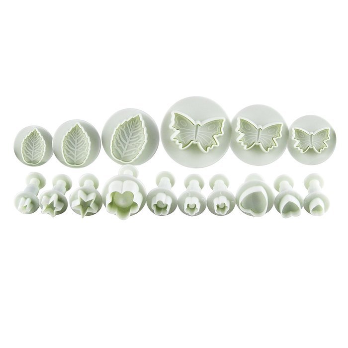 Autek Cake Tools 44pcs Flower Fondant Cake Sugarcraft Decorating Kit Cookie Mould Icing Plunger Cutter Tool N3