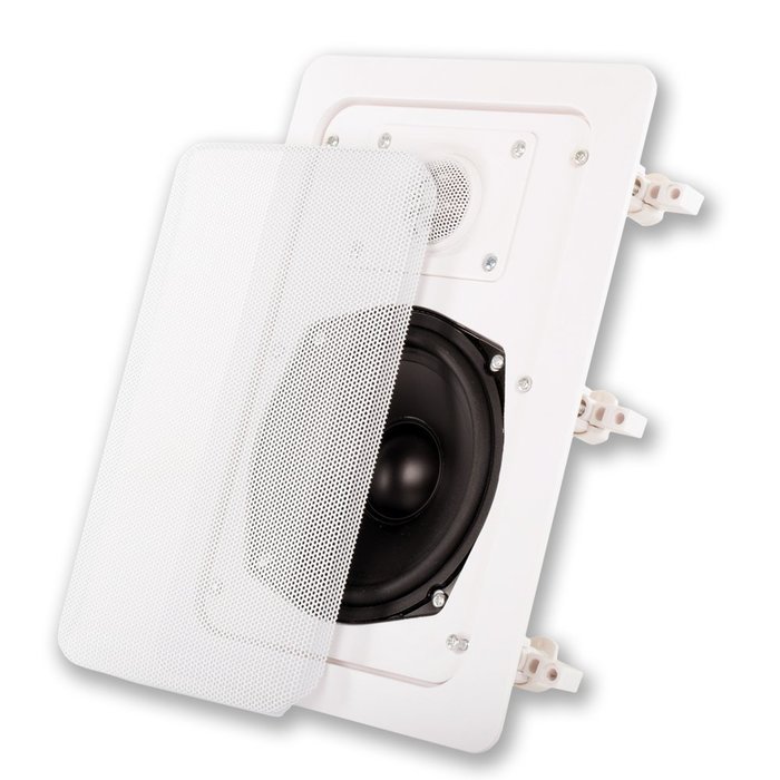 Acoustic Audio IW191 5.25-Inch Rectangle 2 Way Speaker with Crossover (White)