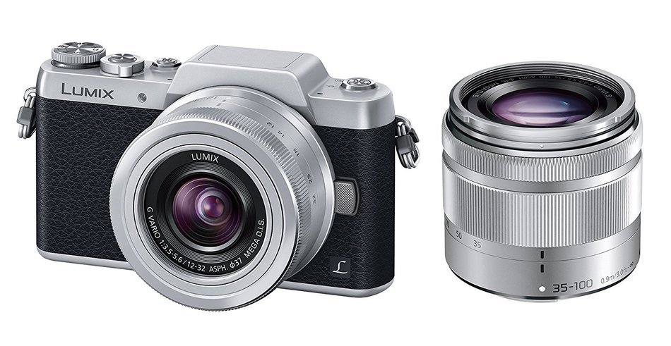 Panasonic DMC-GF7WK Compact System Camera (DSLM) with 12-32mm + 35-100mm Kit - International Version (No Warranty) N2