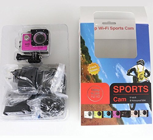 Holysun sport dv wifi action camera sport DV waterproof 30M diving camera 2 inch LCD full HD1080P （Red） N5