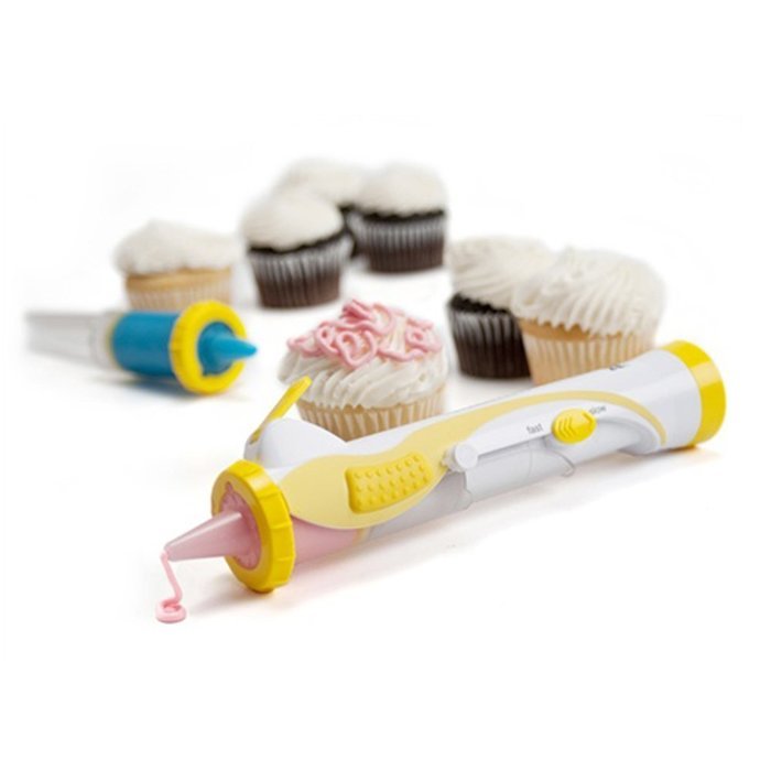 Mom Cake Pen | Complete Set of 14 Electric Icing Cupcake Cake Pastry Decoration Pen Tool Kit with Deco Tips E-Book... N3