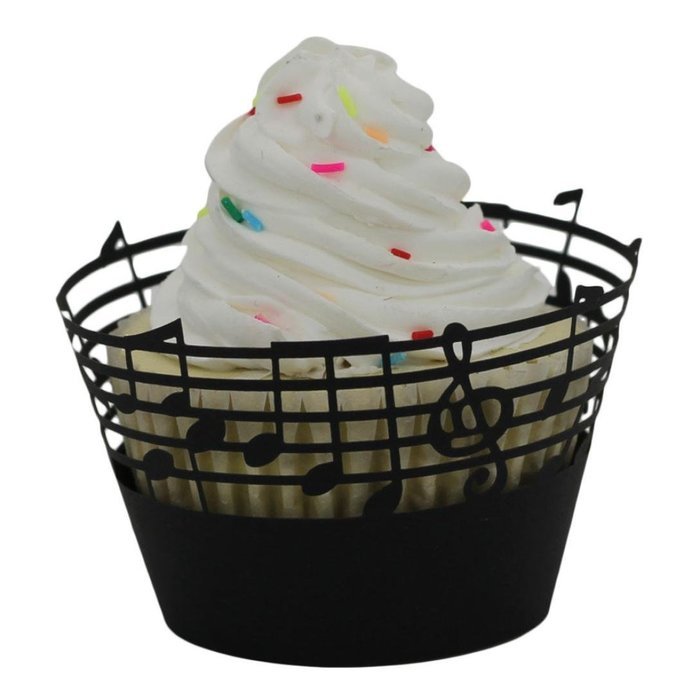 Christmas cup cake Creazy&reg; 25pc Christmas Lace Laser Cut Cupcake Wrapper Liner Baking Cup Muffin (Black) N2