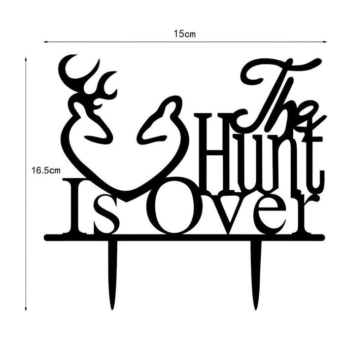 Aisila Acrylic The Hunt is Over Cake Topper Black