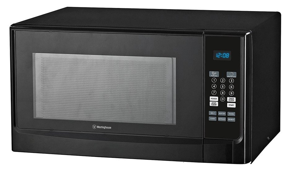 Westinghouse WCM16100B 1000 Watt Counter Top Microwave Oven, 1.6 Cubic Feet, Black Cabinet N6