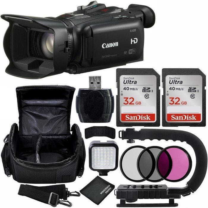 Canon XA25 Professional HD Camcorder Bundle with Carrying Case and Accessory Kit (11 Items) N6
