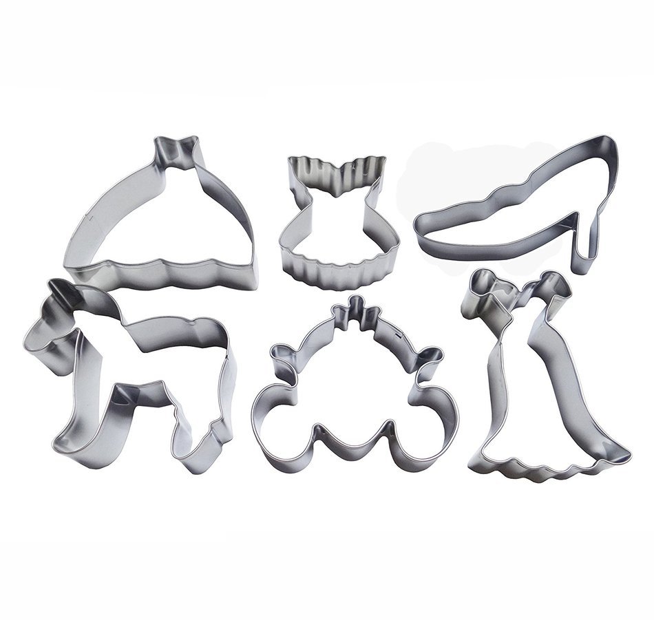 Yunko 6pcs Cinderella's Ball Stainless Steel Cookie Cutter Fondant Cutter Cake Decorating Tools Pumpkin Carriage...