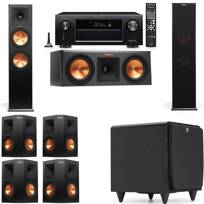 Klipsch RP-280F Tower Speakers-RP-250C-SDS12 -7.1-Denon AVR-X4100W