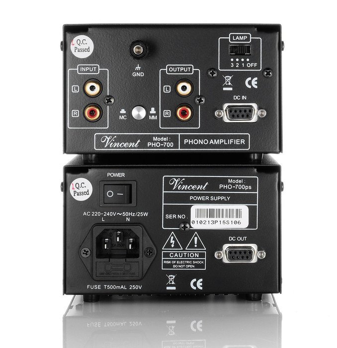 Vincent - PHO-700 - Phono MM/MC - with Outboard Power Supply - Black N3