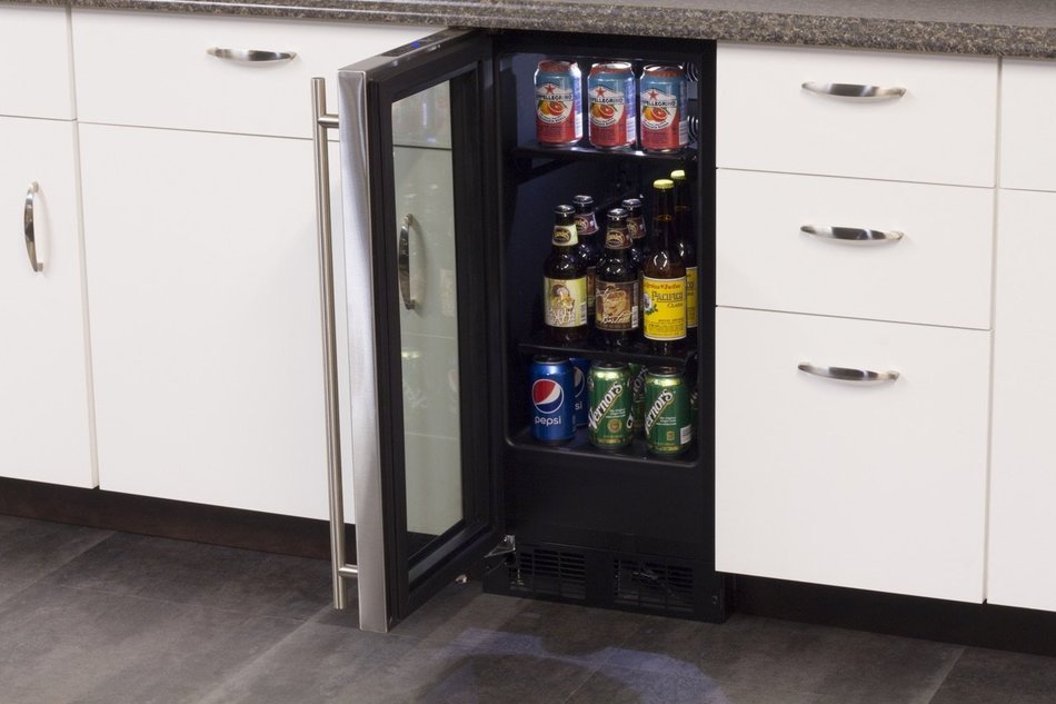 Marvel ML15BCG1RS Beverage Center, Glass Door, Right Hinge, 15-Inch, Stainless Steel N4