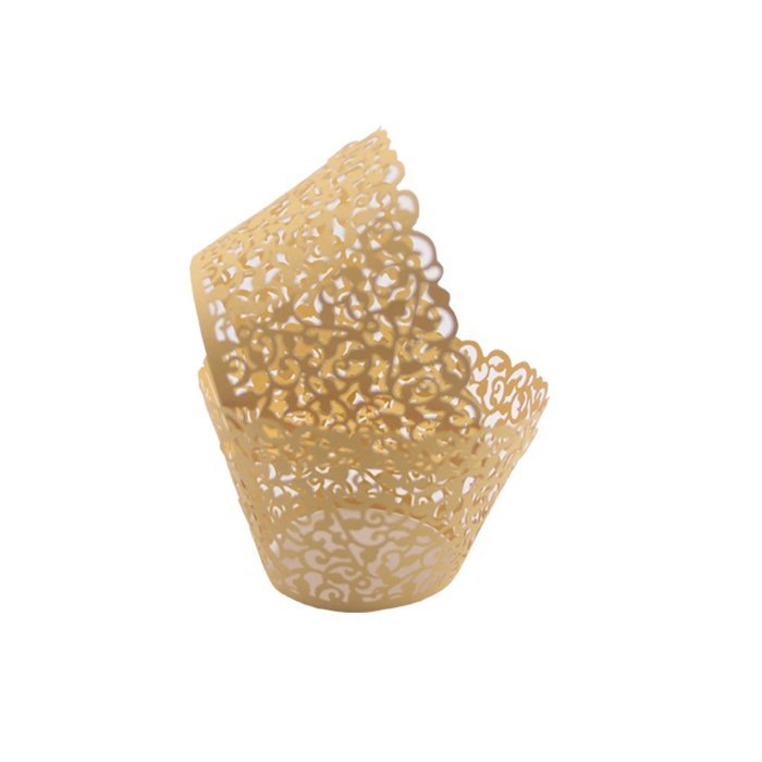 Mydio Set of 50 Cupcake Wrappers Wedding Birthday Decorations, Gold N6