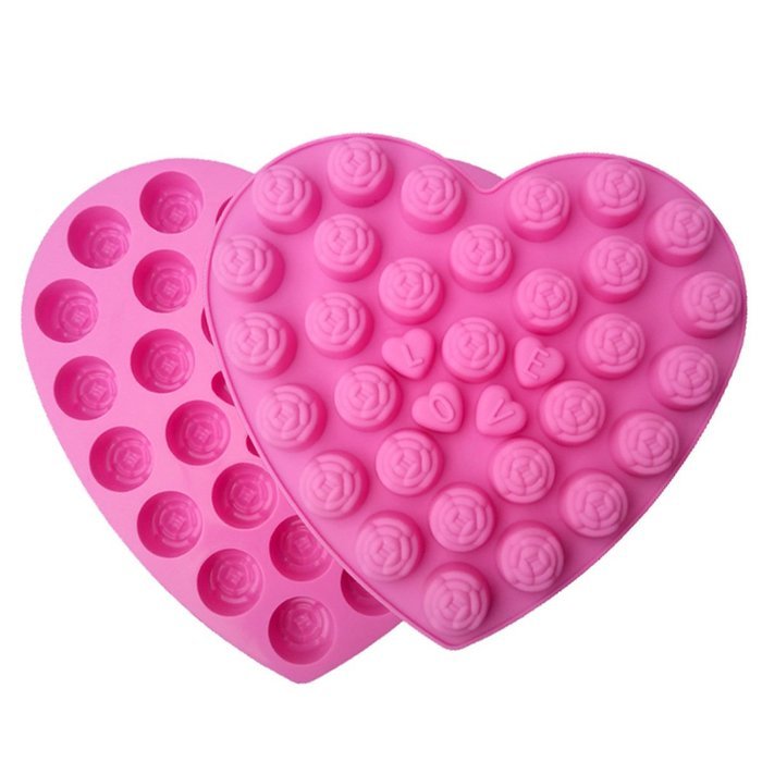 Always Your Chef 30-Cavity MINI Silicone Candy Molds & Chocolates Molds,Love Rose Shaped, Random Color