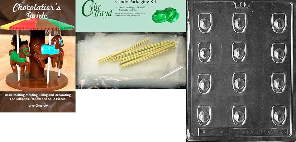 Cybrtrayd J007 Fireman's Hat Chocolate Candy Mold with Exclusive Cybrtrayd Copyrighted Chocolate Molding Instructions N3
