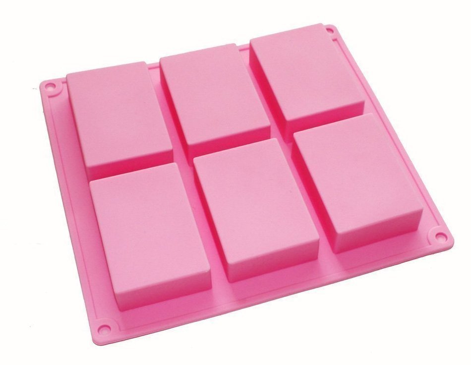 Kamlife KT 6 Cavity Plain Basic Rectangle Soap DIY Mold Silicone Mould for Homemade Craft N2