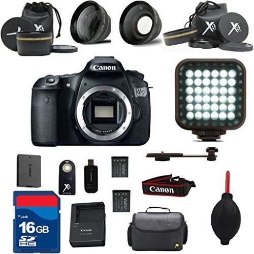 Canon EOS 60D DSLR Camera Body Al&rsquo;s Variety Premium Bundle with + Rechargeable LED Light + Premium Camera Carrying...