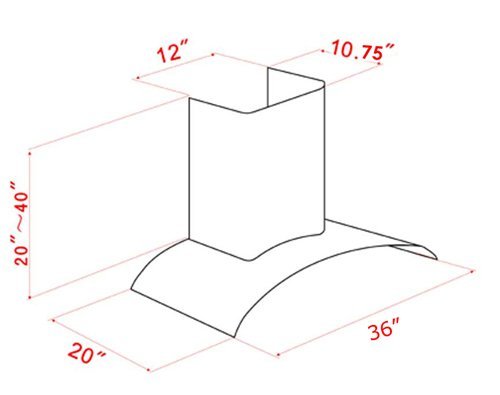 K-star K1007RA Wall Mounted Range Hood 36" N3