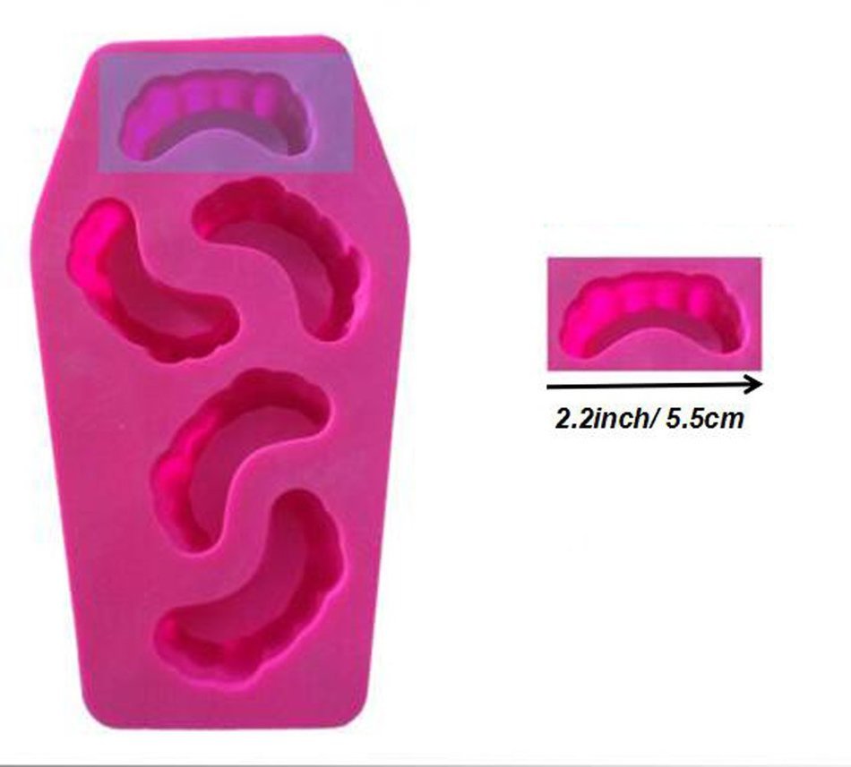 Crystallove DIY Tooth Shape Silicone Chocolate Ice Cube Mold for Making Soap Candy Cake (2pcs/pack) N2