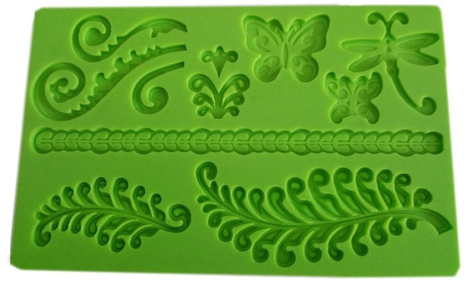 Lesirit Silicone Printing Cake Decorating Mold, 7.48" by 4.84" (Red) N4