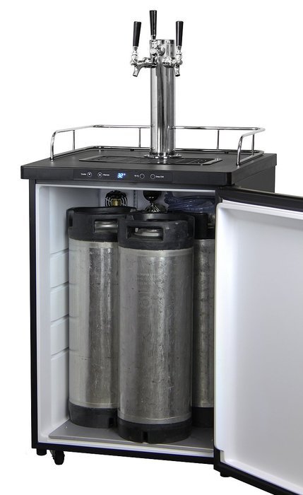 Kegco Full-Size Digital Homebrew Kegerator Dual Faucet Ball Lock Keg Dispenser Black N5