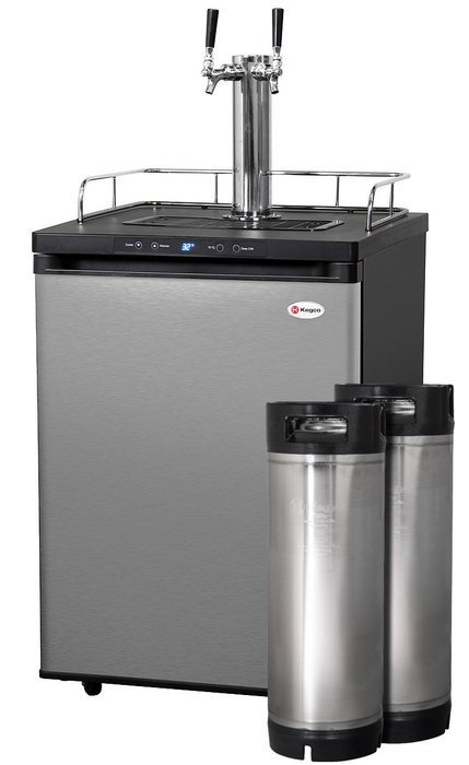 Kegco Full-Size Digital Homebrew Kegerator Dual Faucet Ball Lock Keg Dispenser Black N6