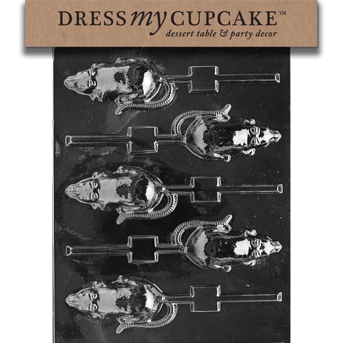 Dress My Cupcake Chocolate Candy Mold, Rat Lollipop, Halloween