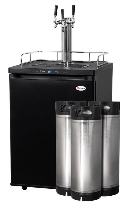 Kegco Full-Size Digital Homebrew Kegerator Dual Faucet Ball Lock Keg Dispenser Black N11