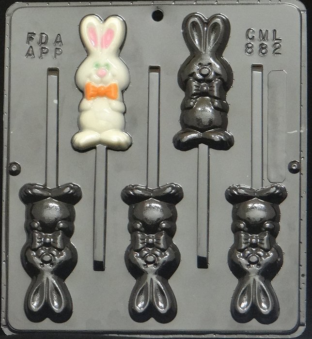 Whole Rabbit / Bunny Lollipop Chocolate Candy Mold Easter 882