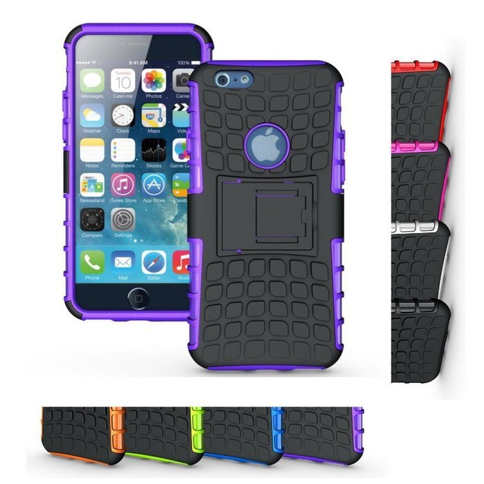 iPhone 6s Case, HLCT Rugged Shock Proof Dual-Layer Case with Built-In Kickstand for iPhone 6s / 6 4.7 Inch (White... N11