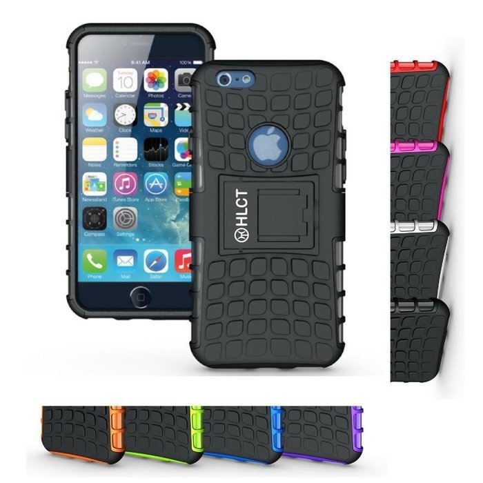 iPhone 6s Case, HLCT Rugged Shock Proof Dual-Layer Case with Built-In Kickstand for iPhone 6s / 6 4.7 Inch (White... N13