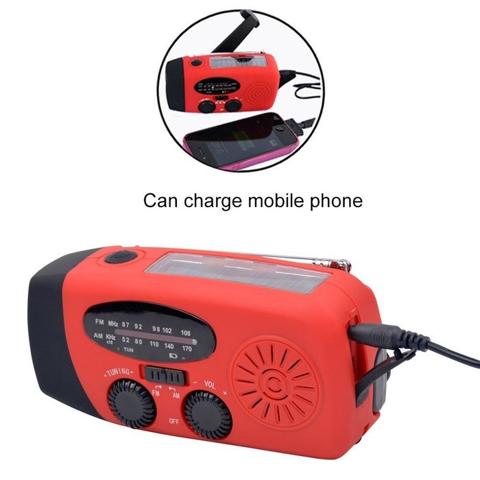 Ckeyin &reg; Outdoor Indoor Dynamo Emergency Solar Hand Crank Self Powered AM / FM Radio LED Flashlight Smart Phone... N3