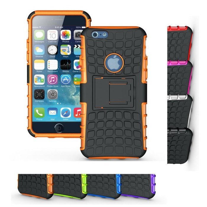 iPhone 6s Case, HLCT Rugged Shock Proof Dual-Layer Case with Built-In Kickstand for iPhone 6s / 6 4.7 Inch (White... N14