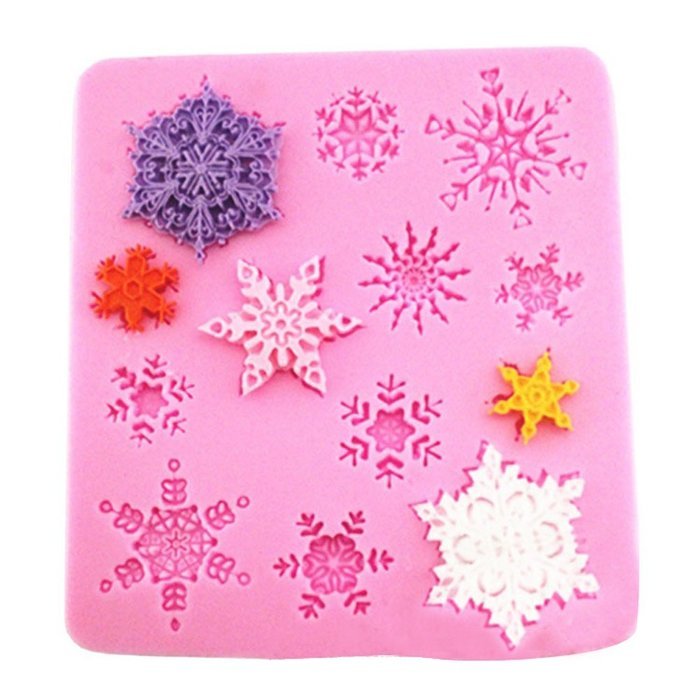 Yatim Snowflake Shape Silicone DIY Baking Molds for Homemade Soap, Cake, Cupcake Decorating