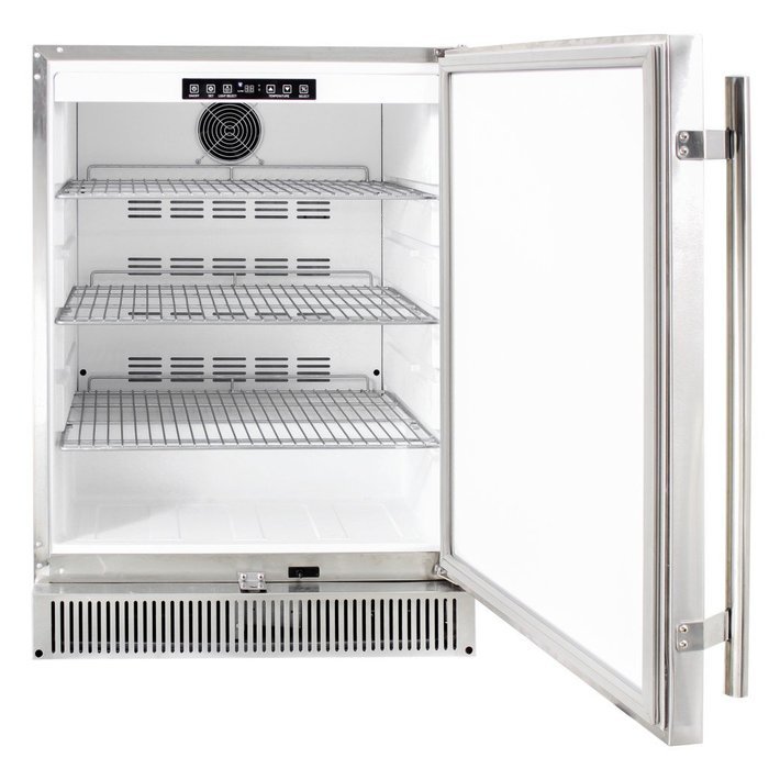 Blaze Bundle Blz-Ssrf-50D Outdoor Rated Stainless 24 In. Refrigerator 5.2 Cu and Matching Trim N3
